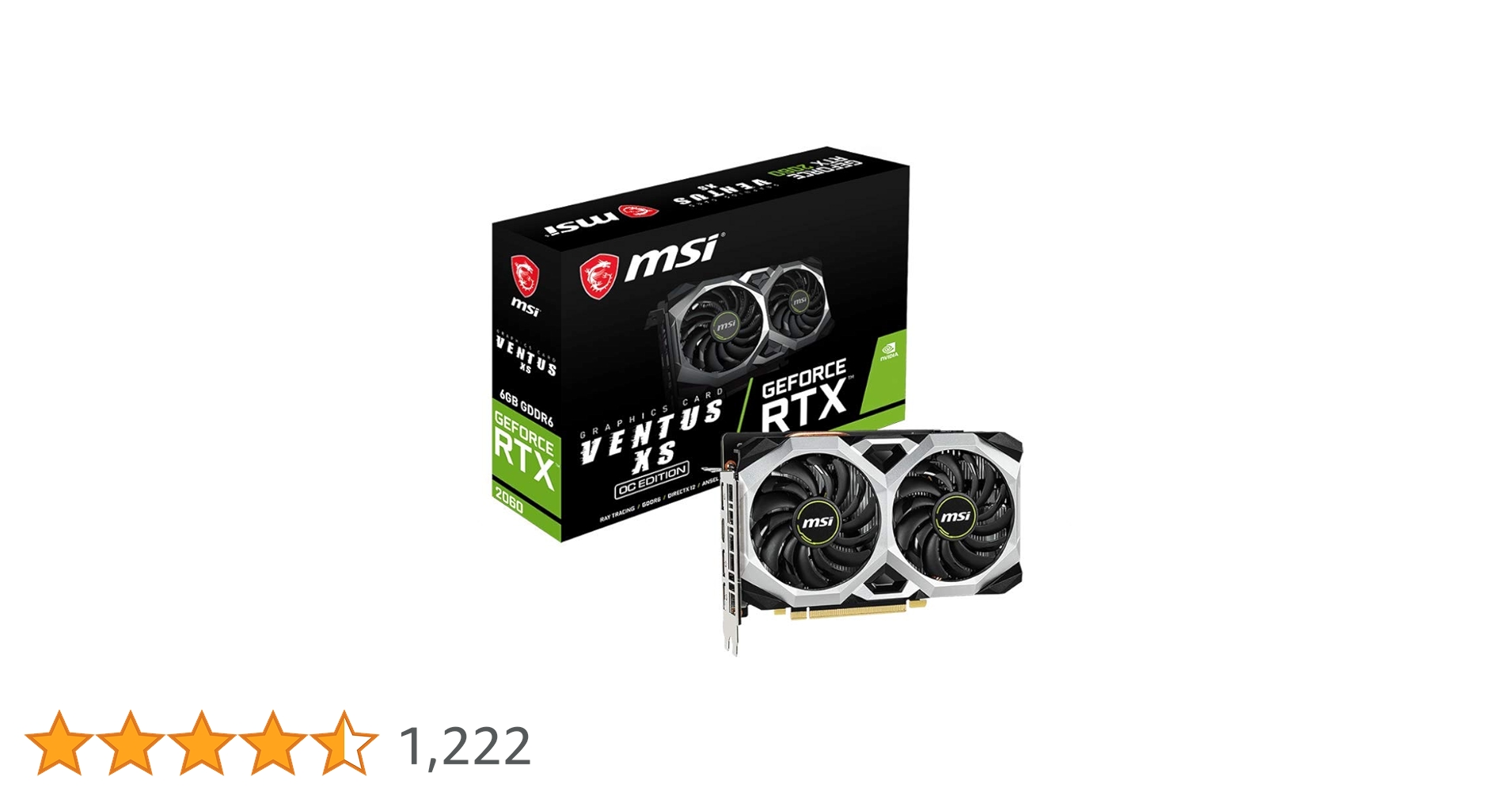 【ジャンク】RTX 2060 VENTUS XS 6G OC GeForce RTX 2060 SUPER™ VENTUS XS J OC